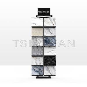 Exhibition hall Design Rotating Waterfall Tile Marble Artificial Stone Natural Stone Display Stand -SRL597