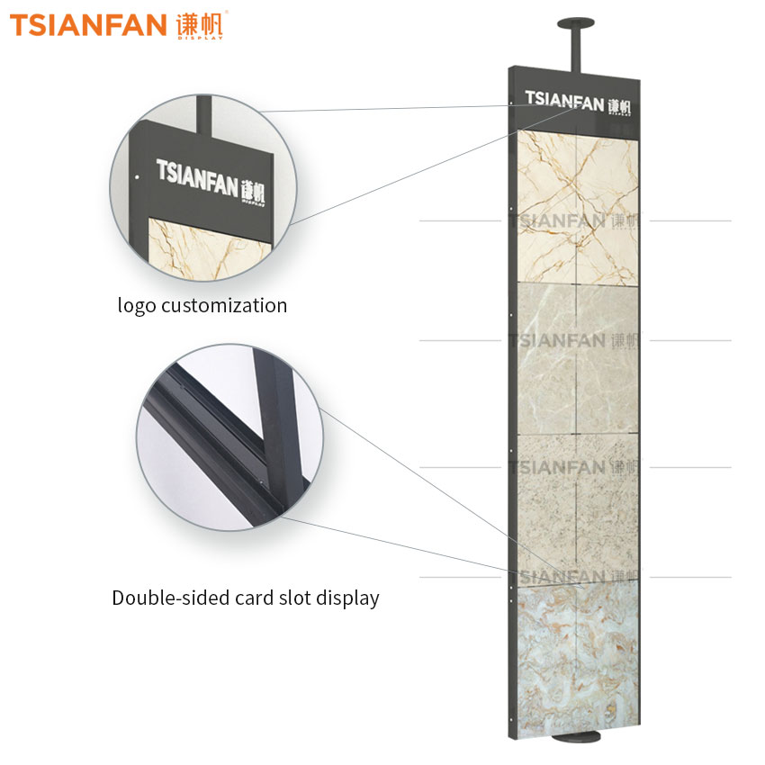 Exhibition hall Granite Quartz stone Plank rotating display rack swivel - Image 4