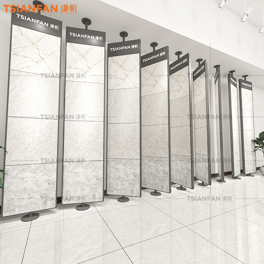 Exhibition hall Granite Quartz stone Plank rotating display rack swivel - Image 3