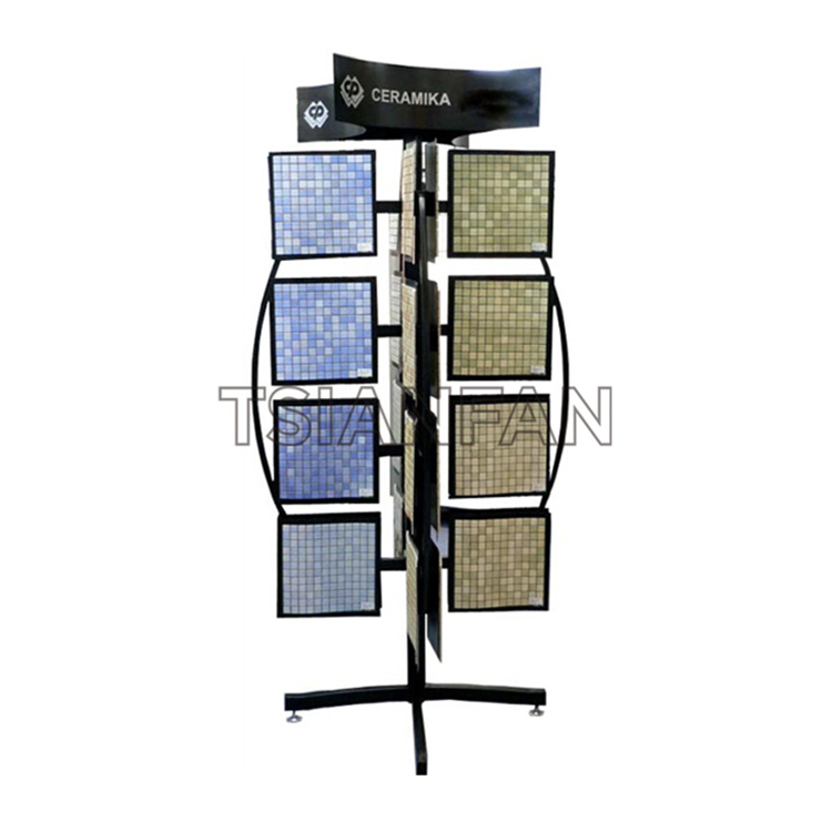 Rotatable Exhibition hall rotating mosaic tile display rack Outdoor Garden Stone Display mz2071