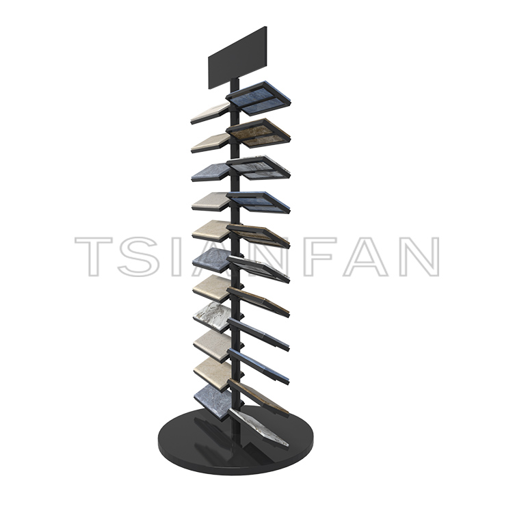 Factory Custom Stone Tile artificial Stone sample Rotating Display Stand SRL010 - Image 2