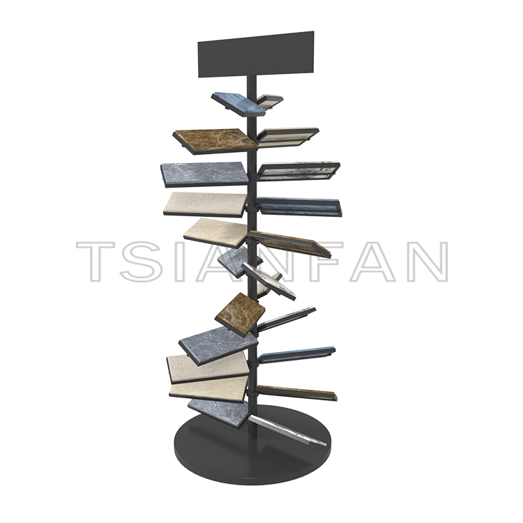 Factory Custom Stone Tile artificial Stone sample Rotating Display Stand SRL010 - Image 4