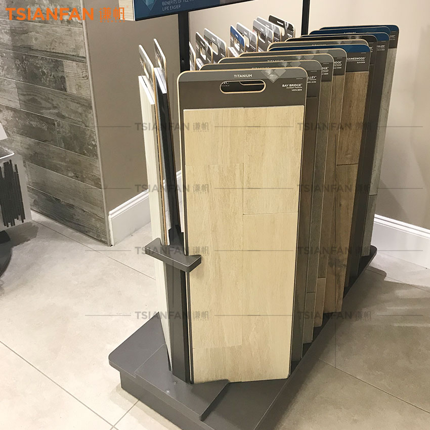 Factory Customize Solid Wood floor page turning display rack for wood flooring rack - Image 2