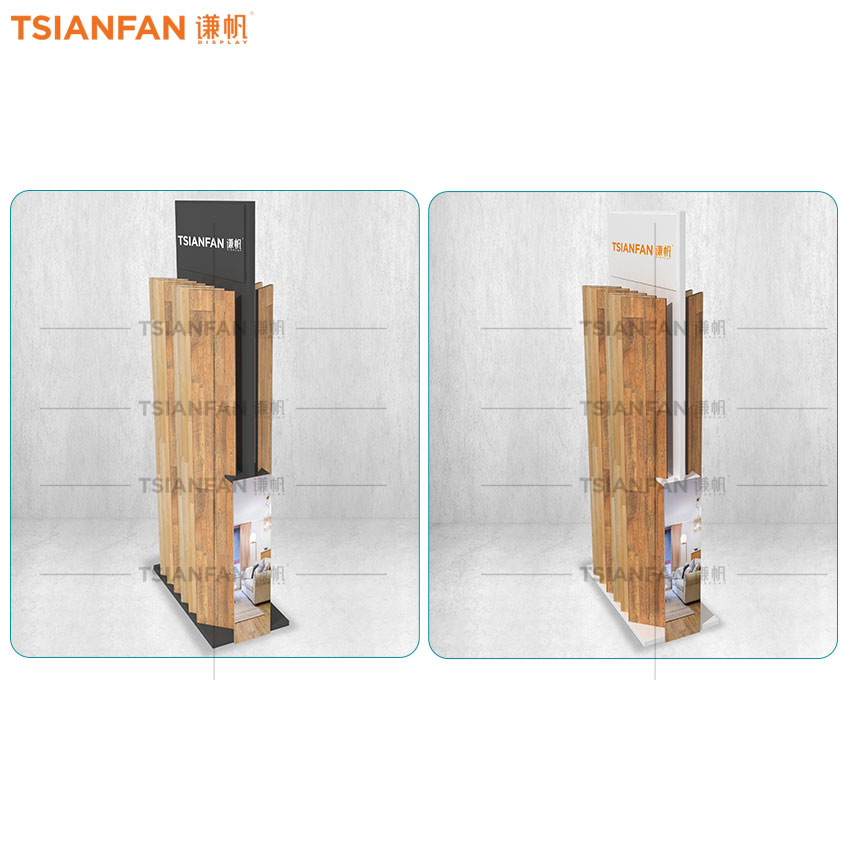 Factory Customize Solid Wood floor page turning display rack for wood flooring rack - Image 4