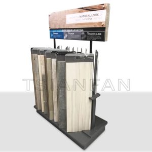 Factory Customize Solid Wood floor page turning display rack for wood flooring rack