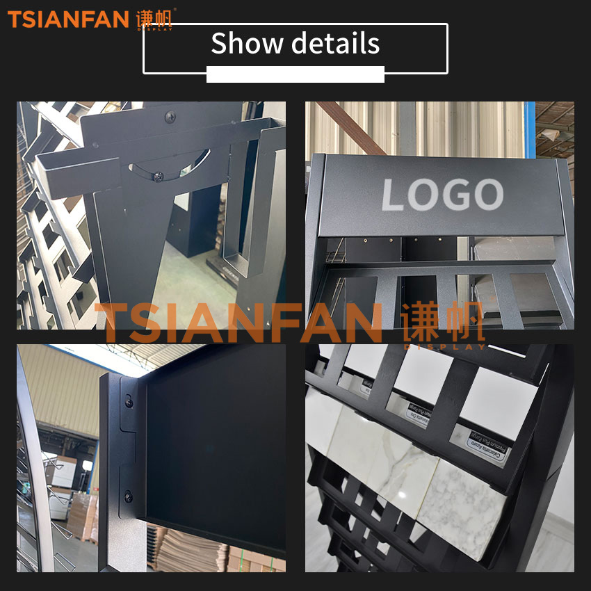 Factory Customized granite tile sample floor stands showing display stand Rack LD023-1 - Image 4
