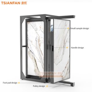 Factory design custom push pull cabinet sliding display large tile plate display rack flooring metal rack