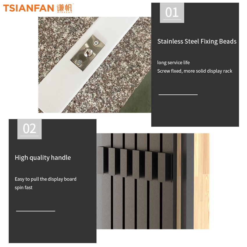 Factory design custom push pull cabinet sliding display large tile plate display rack flooring metal rack - Image 4