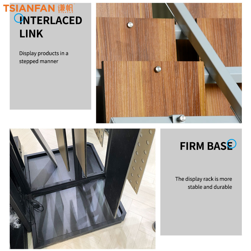 Factory wholesale solid wood floor display metal frame Hardwood floor landing rack WL6025 - Image 2