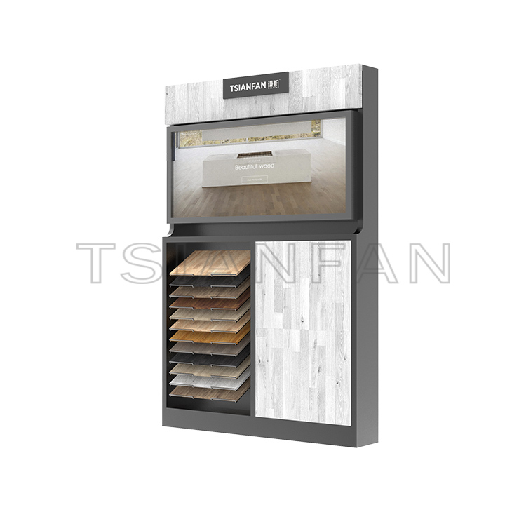 Factory Wholesale wood slab combination rack hardwood floor display shelf customize services-WZ7011 - Image 2