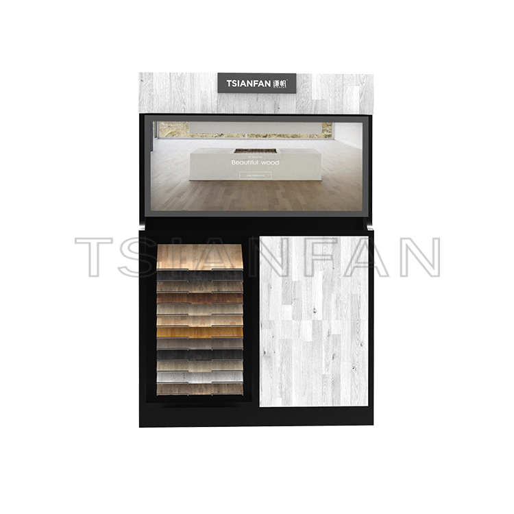 Factory Wholesale wood slab combination rack hardwood floor display shelf customize services-WZ7011