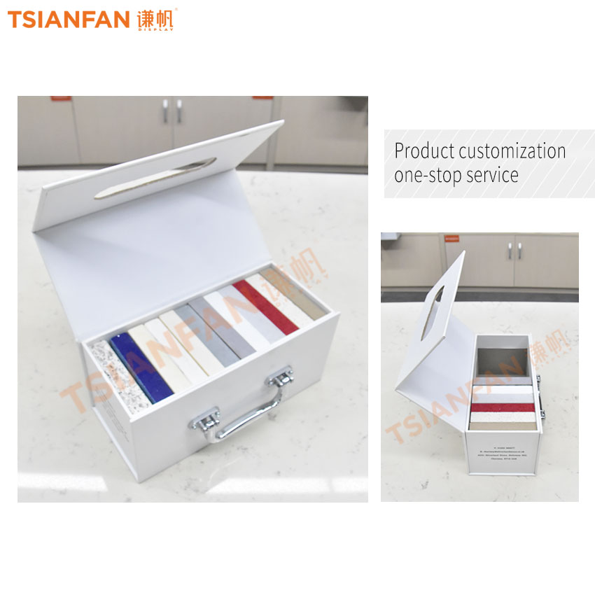 Folding paper packaging show case tile mosaic granite stone displays box - Image 3