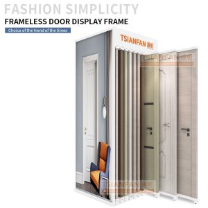 Frameless style door display cabinet metal push-pull cabinet