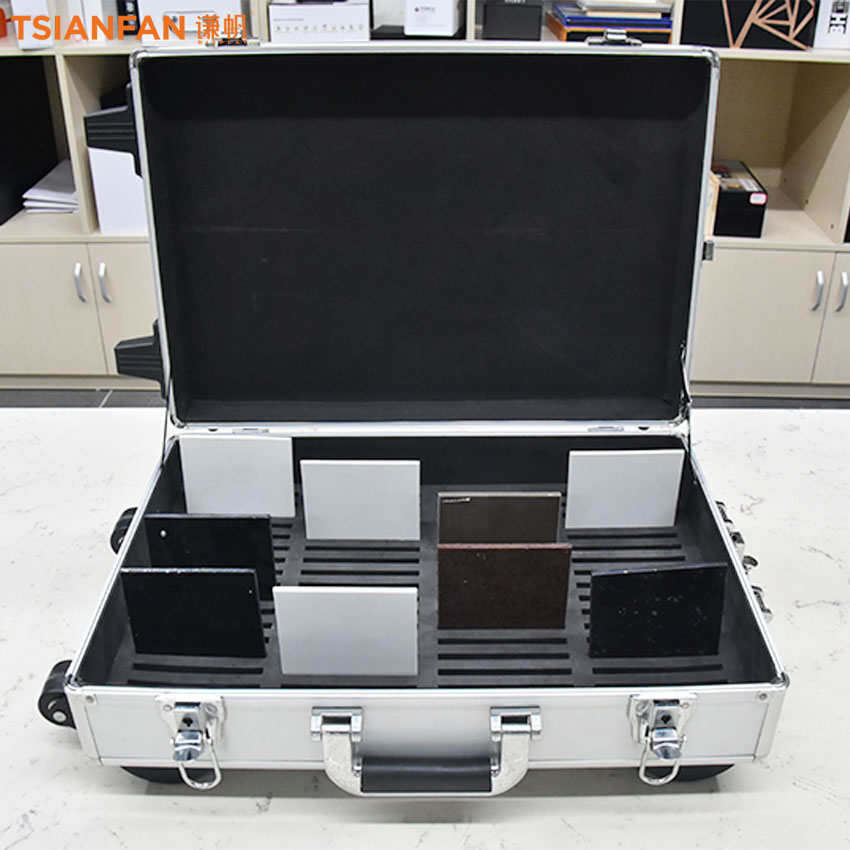 Granite Marble Quartz PackagingTile Display Suitcase Case Factory Stone Sample Box With Wheel Latch On The Flap - Image 3