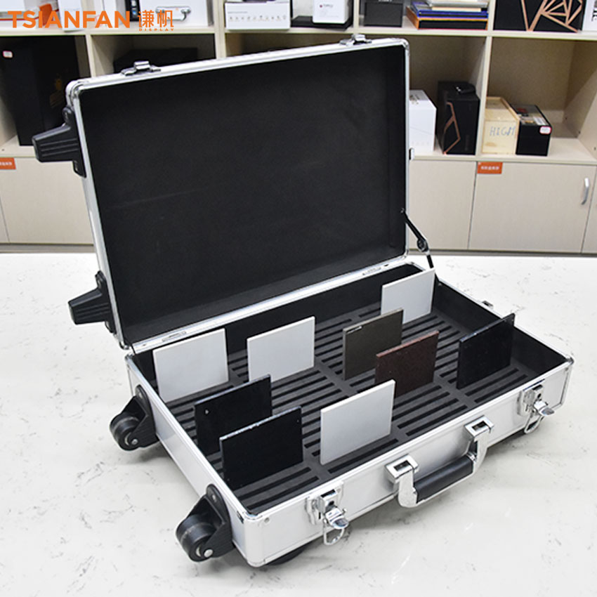 Granite Marble Quartz PackagingTile Display Suitcase Case Factory Stone Sample Box With Wheel Latch On The Flap - Image 2