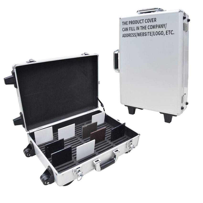 Granite Marble Quartz PackagingTile Display Suitcase Case Factory Stone Sample Box With Wheel Latch On The Flap