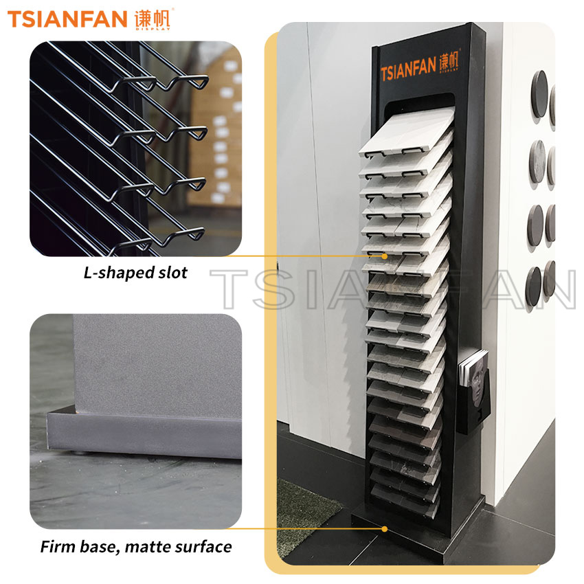 Granite Quartz Marble Tile Sample Floor Standing Showroom Custom Metal Stone Display Rack - Image 5