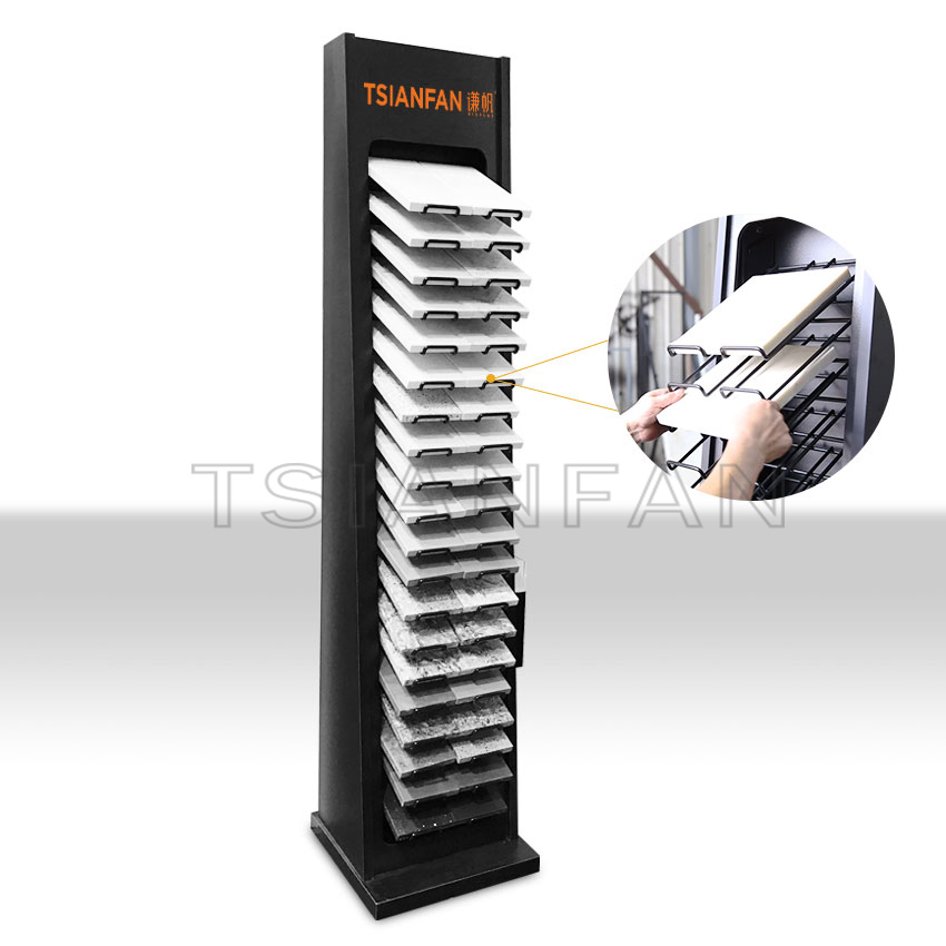 Granite Quartz Marble Tile Sample Floor Standing Showroom Custom Metal Stone Display Rack