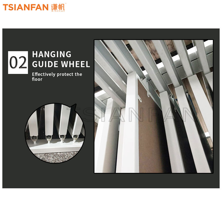 Hanging Sliding Tile Wood Granite Marble Sample Push Pull Display Stand TL005-4 - Image 6