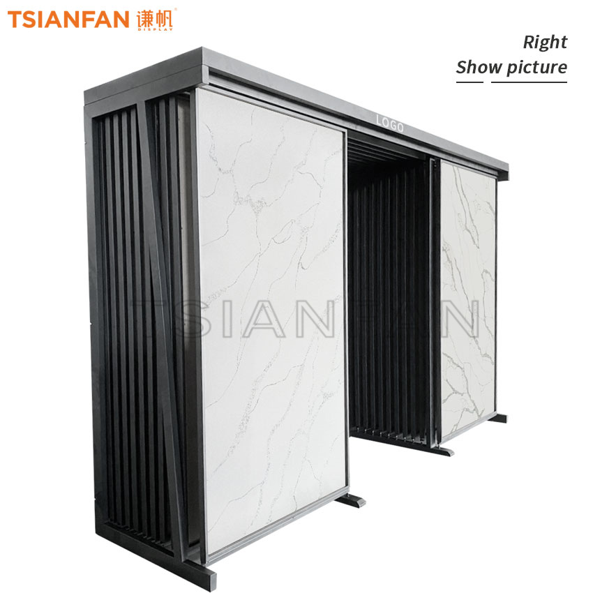 Hanging Sliding Tile Wood Granite Marble Sample Push Pull Display Stand TL005-4