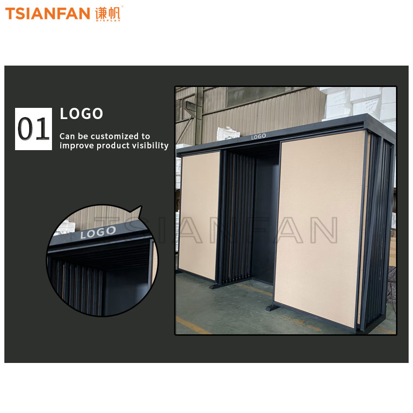 Hanging Sliding Tile Wood Granite Marble Sample Push Pull Display Stand TL005-4 - Image 5