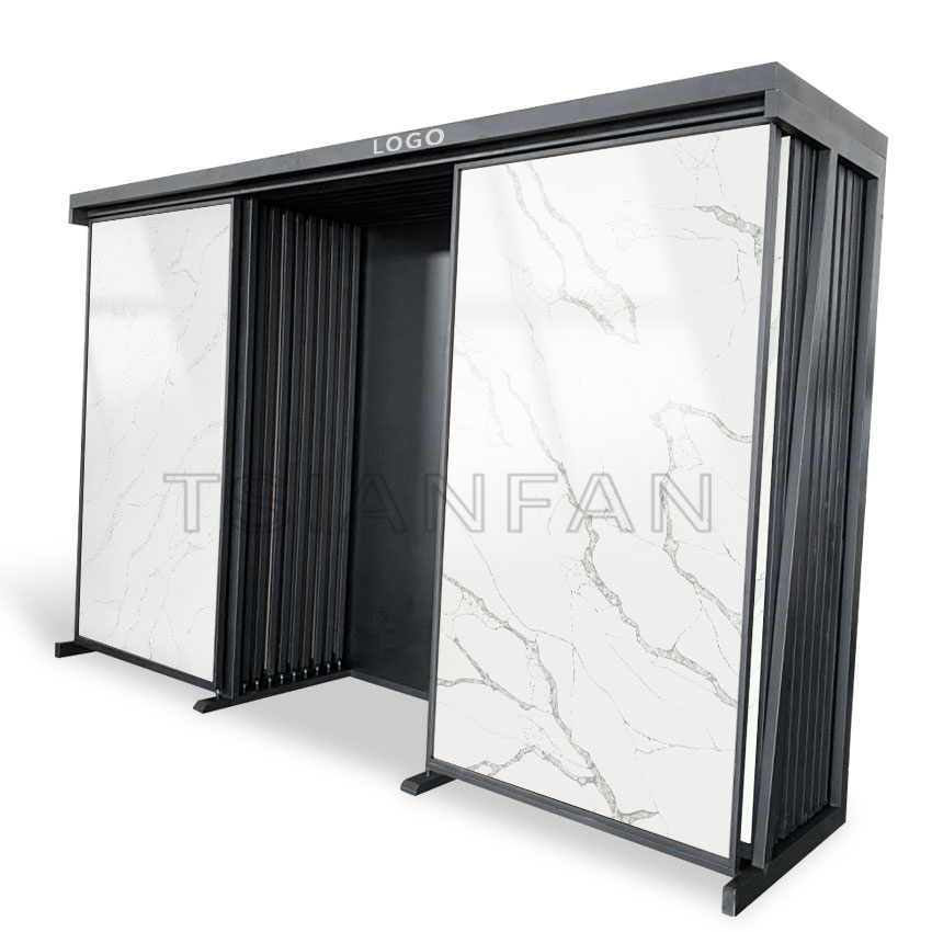 Hanging Sliding Tile Wood Granite Marble Sample Push Pull Display Stand TL005-4 - Image 2