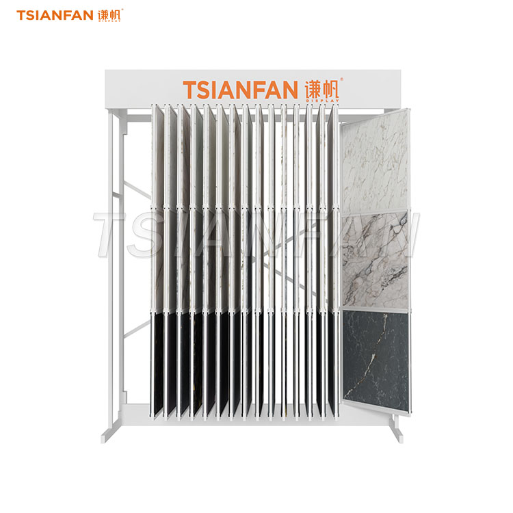 Heavy-Duty Branded Page-Turning Tile Sample Display Rack-CF095