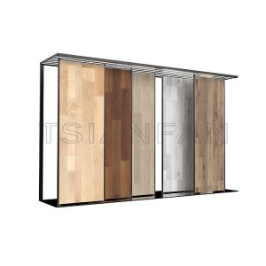High quality Customize push-pull rack planks hard wood floor display stand-WT4006