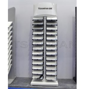 High Quality Granite Floor Metal Display Rack Retail Stone Shelves