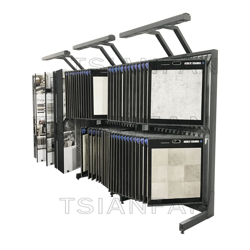 High Quality Marble Granite Quartz Tile Sample Stone page turning Display Racks