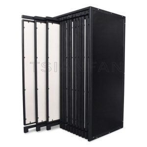 High Quality Push Pull Wooden Flooring Display Sliding Rack Showing
