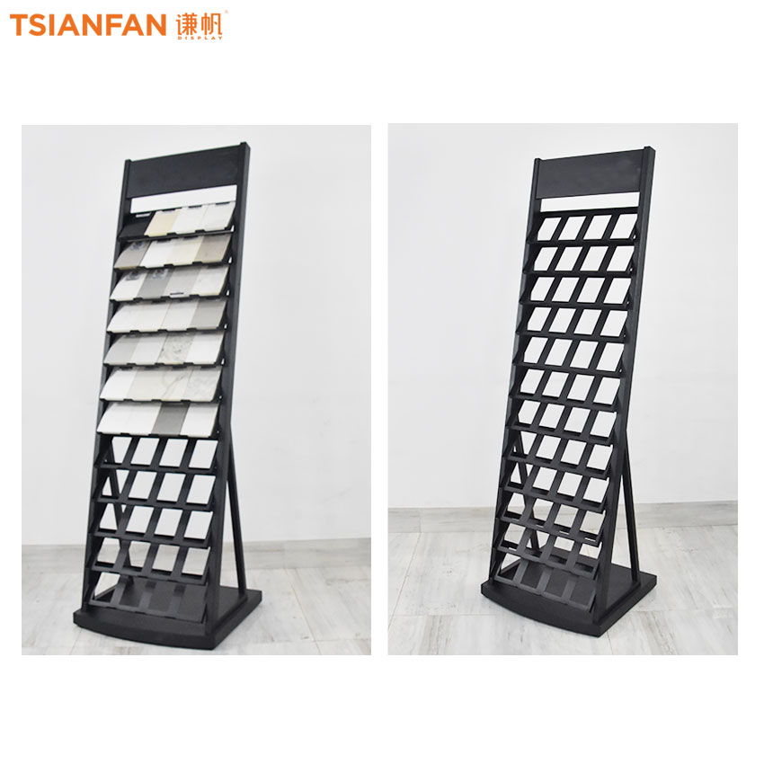 Hot Sale Custom Tower tile Quartz stone display Floor Standing rack LD014-1 - Image 2
