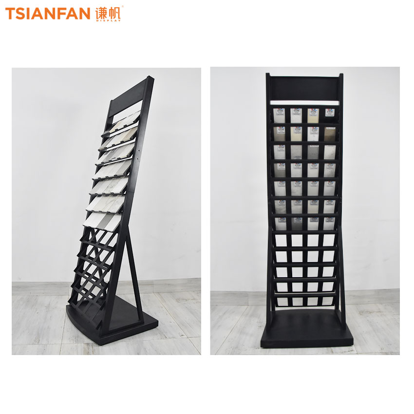 Hot Sale Custom Tower tile Quartz stone display Floor Standing rack LD014-1 - Image 3
