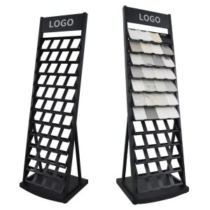 Hot Sale Custom Tower tile Quartz stone display Floor Standing rack LD014-1