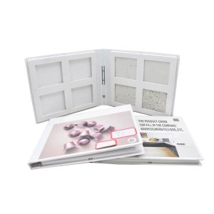 2 pages Hot Selling Ceramic Tiles Sample Plastic Book Quartz Display 8 Capacity