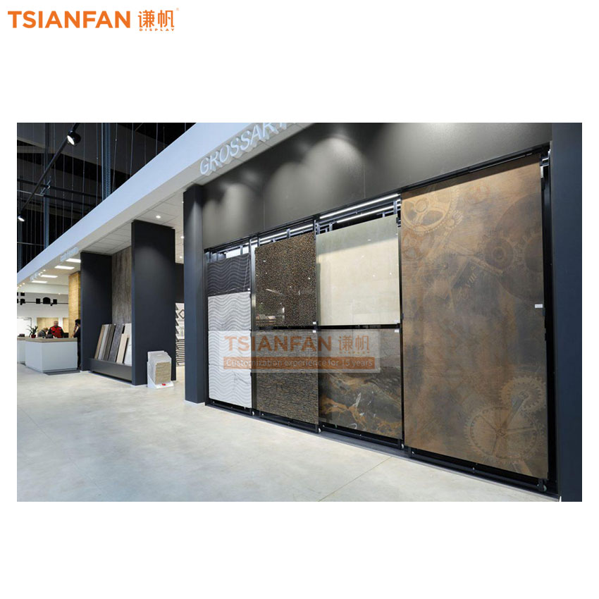 Large ceramic tile display wall push pull display sliding frame ceramic tile sample flooring frame - Image 2