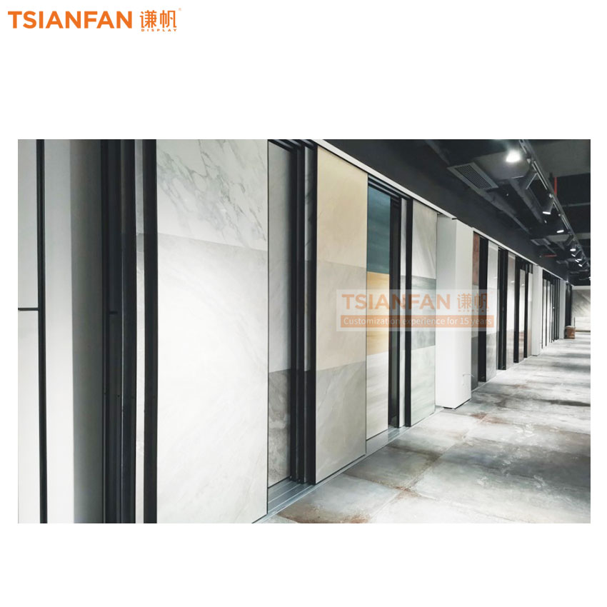 Large ceramic tile display wall push pull display sliding frame ceramic tile sample flooring frame - Image 5