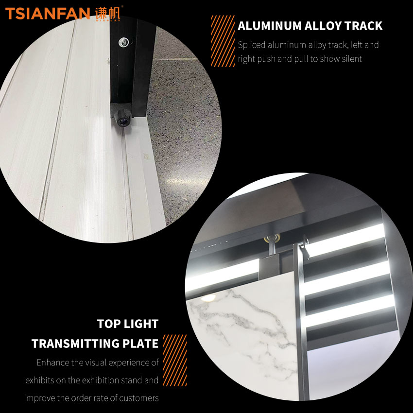 Large ceramic tile display wall push pull display sliding frame ceramic tile sample flooring frame - Image 3