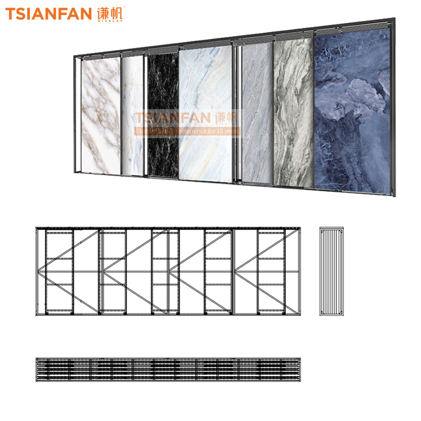 Large tile board horizontal push and pull display rack - Image 3