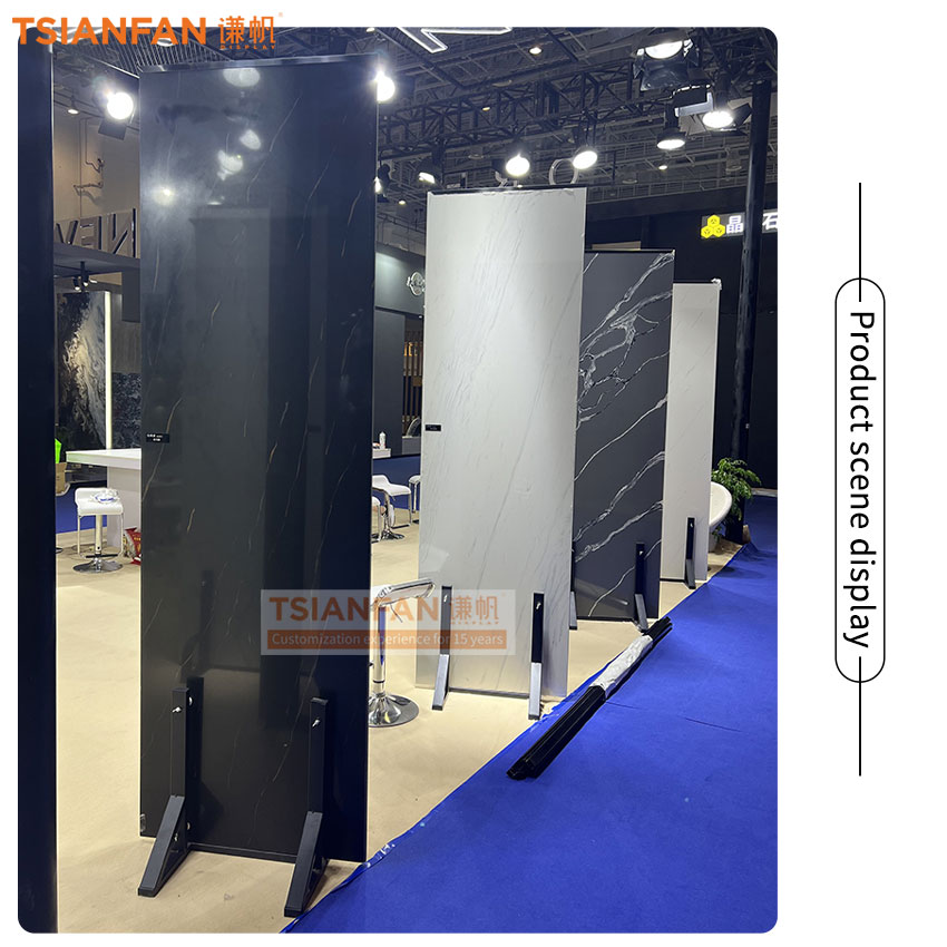 Large tile Natural stone board floor Metal Customize display rack - Image 2