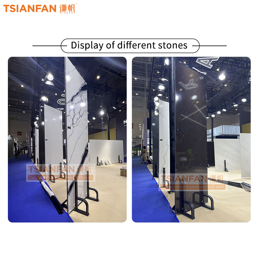 Large tile Natural stone board floor Metal Customize display rack - Image 3