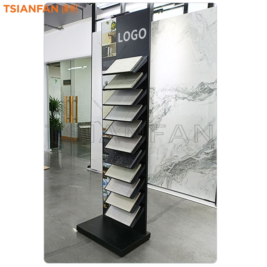 Marble Ceramic Tile Quartz Floor Display Stand Showroom Steel Stone - Image 3