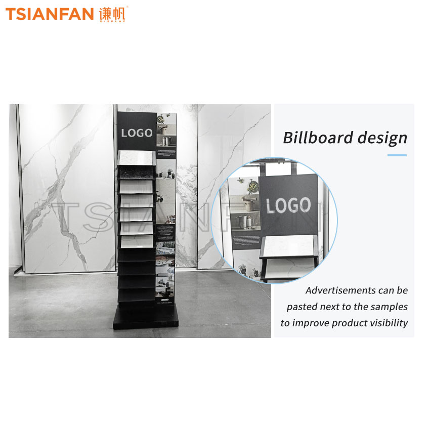 Marble Ceramic Tile Quartz Floor Display Stand Showroom Steel Stone - Image 5