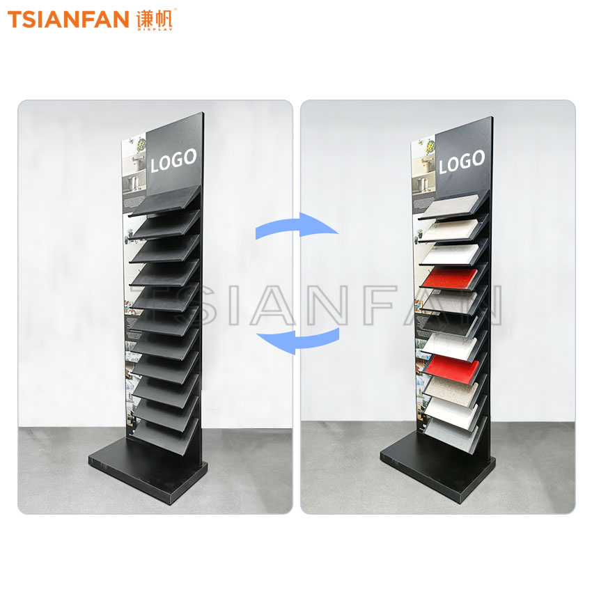 Marble Ceramic Tile Quartz Floor Display Stand Showroom Steel Stone - Image 2