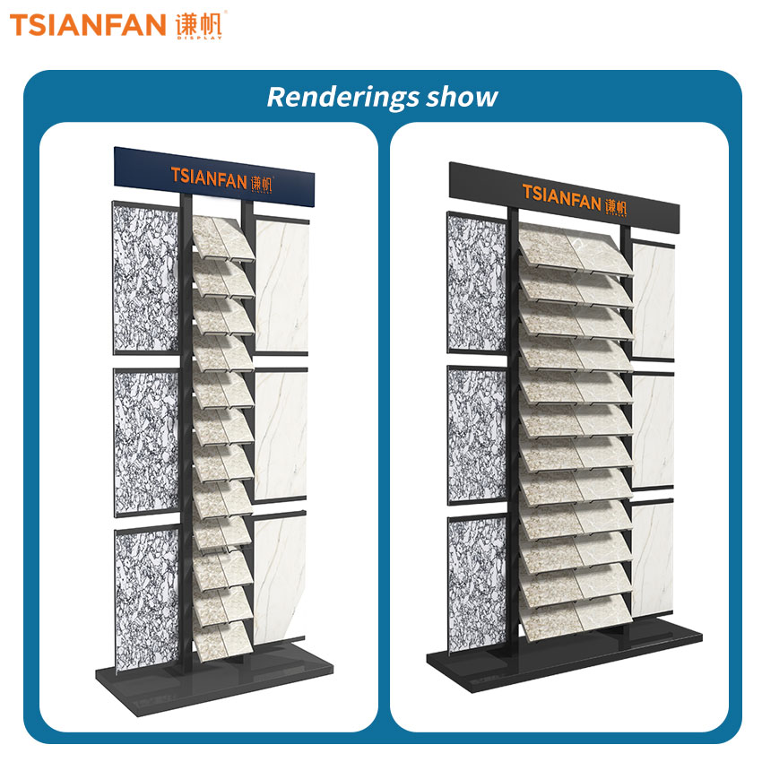 Marble Granite Quartz Tile Stone Display Rack Waterfall Floor Metal Standing SRL138 - Image 4