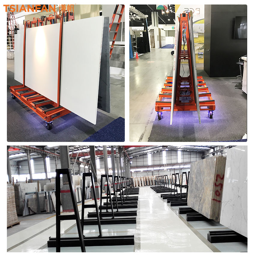 Marble Granite Stone slab display rack double sided A-frame transport cart - Image 3