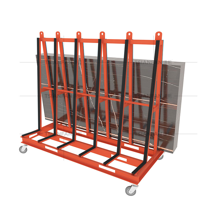 Marble Granite Stone slab display rack double sided A-frame transport cart