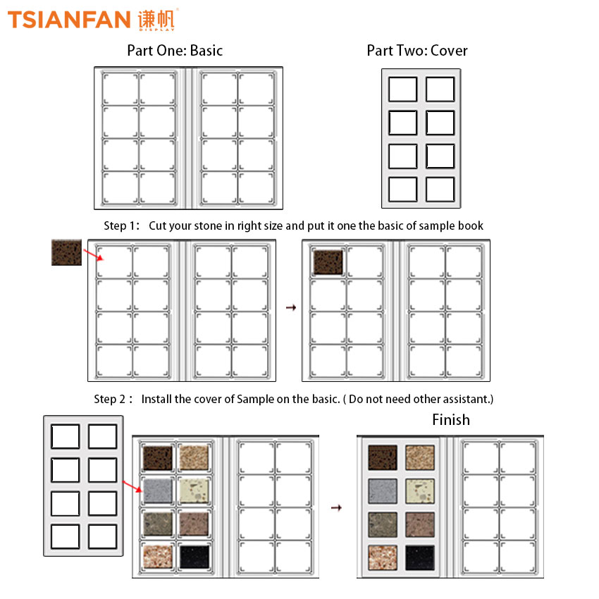 Marble Mosaic Granite Stone Sample Book High Quality Custom Plastic Box brochure - Image 5