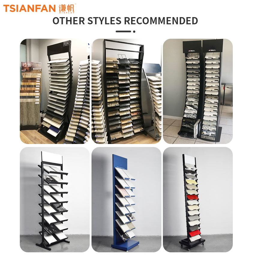 Exhibition hall new design marble natural stone sample arch quality steel flooring display stand - Image 5