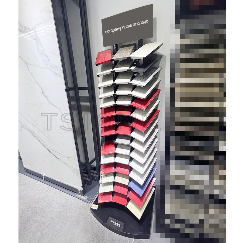Marble plate quartzite stone displays stand with a kick plate and header - Image 3